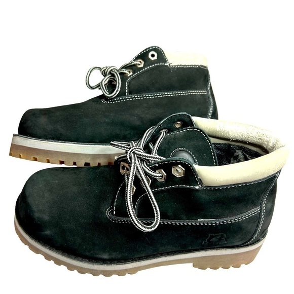 Buffalino Lady Boots Black Leather Lace Up Lug Sole Women’s 7 - Picture 1 of 13